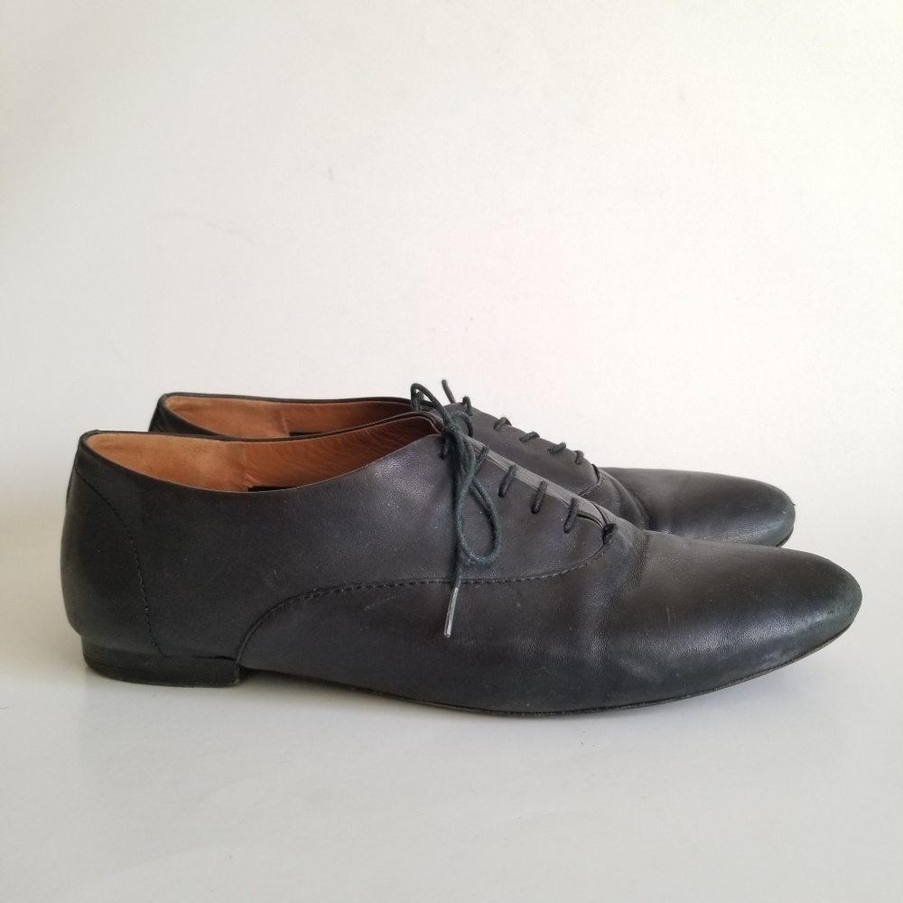 & Other Stories Black Leather Oxford Flat 39